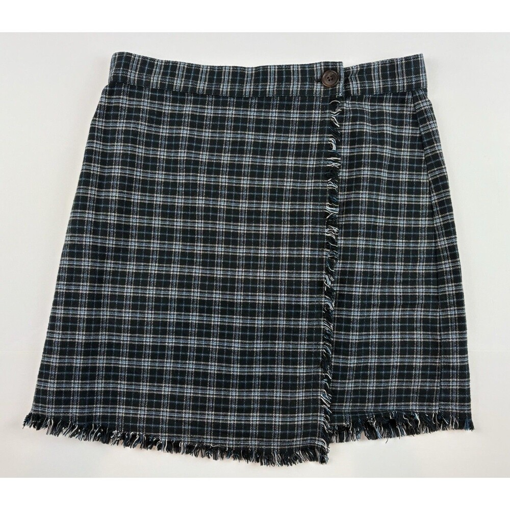 Urban Outfitters Women's Skirt Wrap Plaid Tweed Dark Academia Ivy Collegiate Med